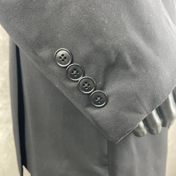 Jos A Bank Travelers Collection Mens 42XL Slim Fit Black Suit Jacket Blazer Wool - Picture 5 of 10